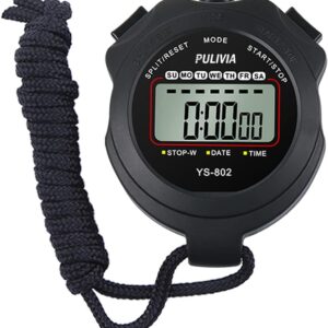 Sports Stopwatch Timer Single Lap Split Digital Stopwatch for Coaches Swimming Running Sport Training Stopwatch, Black