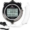 Stopwatch, Metal Stop Watch with Backlight for Sports 10 & 100 Laps Stopwatches Timer for Sports and Competitions