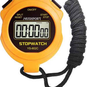 Stopwatch Timer Only Stopwatch with ON/Off, Silent Stopwatch Simple Operation No Clock No Date No Countdown, Digital Kids Stop Watch for Sports Coaches Swimming Running, Orange