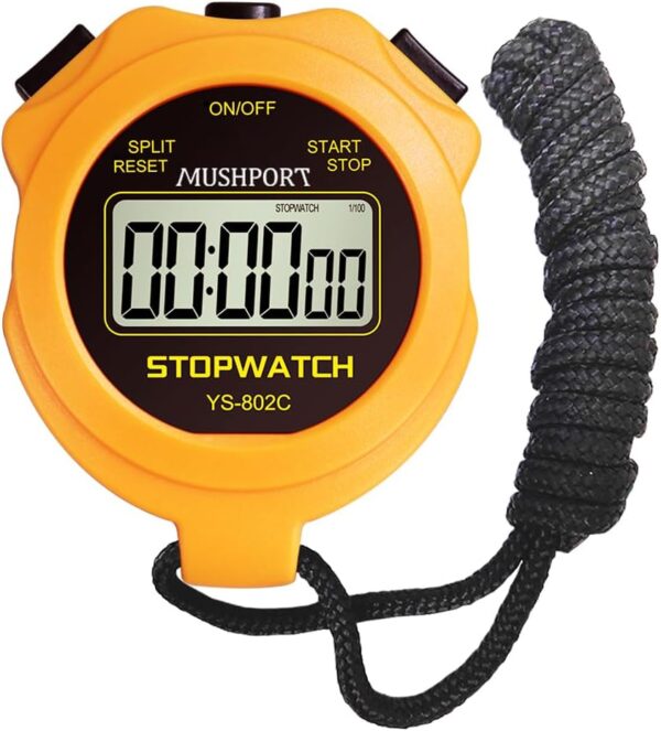 Stopwatch Timer Only Stopwatch with ON/Off, Silent Stopwatch Simple Operation No Clock No Date No Countdown, Digital Kids Stop Watch for Sports Coaches Swimming Running, Orange