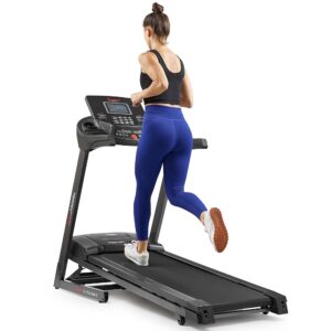 Sunny Health & Fitness Energy Flex Motorized Treadmill with Shock Absorption, Automatic Incline, Easy Foldable Design, Pulse Sensors, Digital Display, Optional Free SunnyFit®...