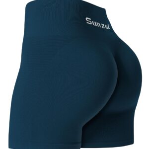 Sunzel Butt Scrunch Seamless Shorts, Womens 5 Inch Workout Shorts High Waist Stretch Booty Short for Gym/Yoga/Running/Biking