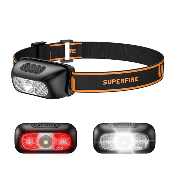 SuperFire Rechargeable Headlamp, 1000 Lumen LED Head Lamp with 5 Modes,Lightweight Head Flashlight for Outdoor Camping, Hiking,Running, Survival Headlight.IP44 Water Resistant...