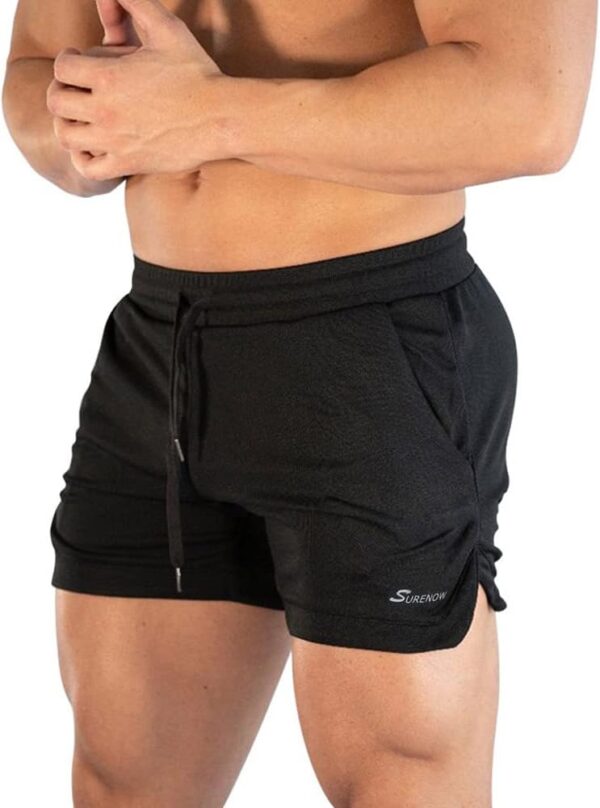 Surenow Mens Running Gym Shorts 3 Inch Breathable Lightweight Athletic Sport Shorts Training Workout Shorts with Pockets