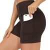 THE GYM PEOPLE High Waist Yoga Shorts for Women's Tummy Control Fitness Athletic Workout Running Shorts with Deep Pockets