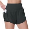 THE GYM PEOPLE Women’s Quick Dry Running Shorts Mesh Liner High Waisted Tennis Workout Shorts Zipper Pockets