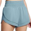 THE GYM PEOPLE Women's High Waisted Worktout Shorts Quick Dry Running Athletic Shorts with Mesh Liner Zipper Pocket