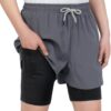 TLAENSON Boys Running Shorts with Liner Kids 2 in 1 Quick Dry Workout Athletic Shorts with Pockets