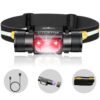 UTLKVOS Rechargeable Camping Headlamp with Red Light,Ultra Bright 1420 High Lumen Head Flashlight,IPx66 Waterproof,10 Lighting Modes, Lightweight Comfortable Headlamp for...