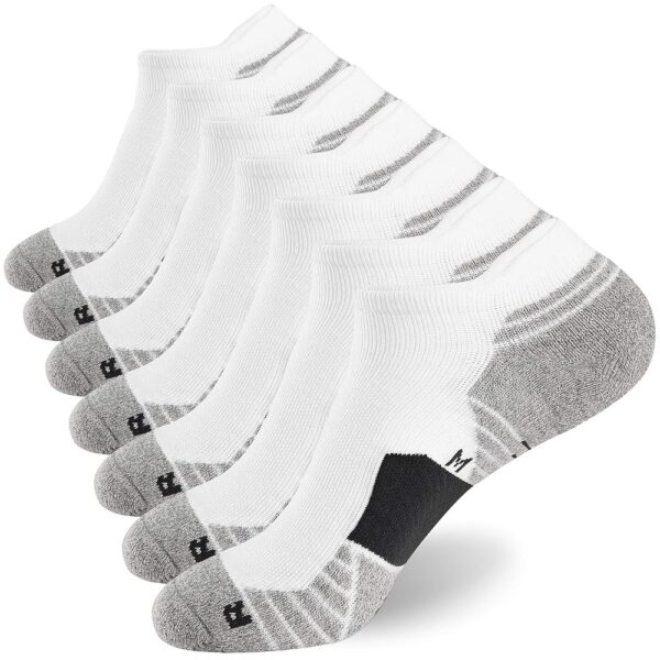 WANDER Men's Athletic Running Socks 7 Pairs Thick Cushion Ankle Socks for Men Sport Low Cut Socks 6-9/10-12/12-14