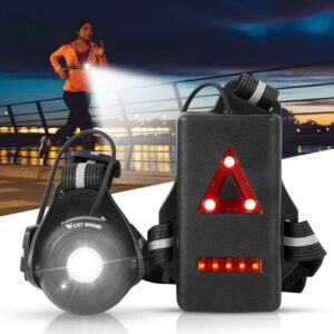 West Biking Night Running Lights, USB Rechargeable Chest Light with 90° Adjustable Beam Angle, 500 Lumens Waterproof Ultra Bright SafetyLamp with Reflective Straps for Runner