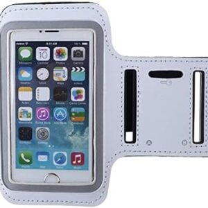 White Running Armband for iPod Touch 7 - Sports Gym Workout Case Cover Band Compatible with iPod Touch 7