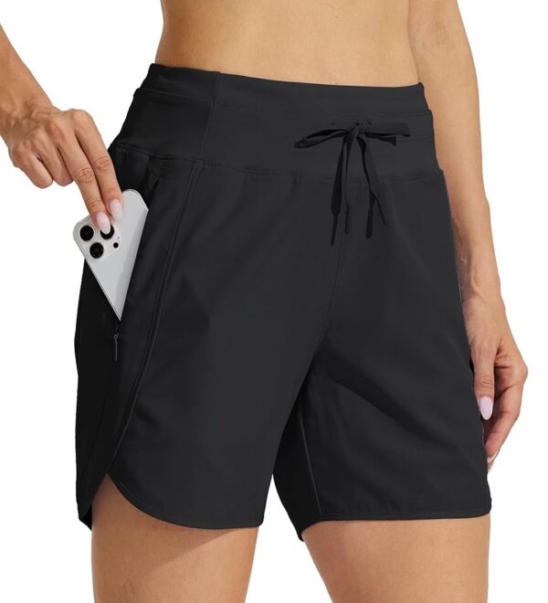 Willit Women's 5" Athletic Running Shorts Quick Dry Workout Hiking Shorts High Waisted Active Shorts Zipper Pocket