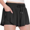 Witwot Butterfly Shorts Girls, 2-in-1 Teen/Kids Girls Flowy Shorts Skort for Running, Tennis, Dance