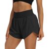 Women's High Waist Athletic Shorts Quick Dry Sporty Workout Running Shorts for Women with Zipper Pocket