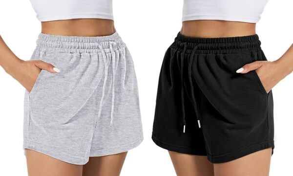 Women's Sweat Shorts Comfy Lounge Running Shorts Gym Summer Casual High Waisted Athletic Shorts with Pockets