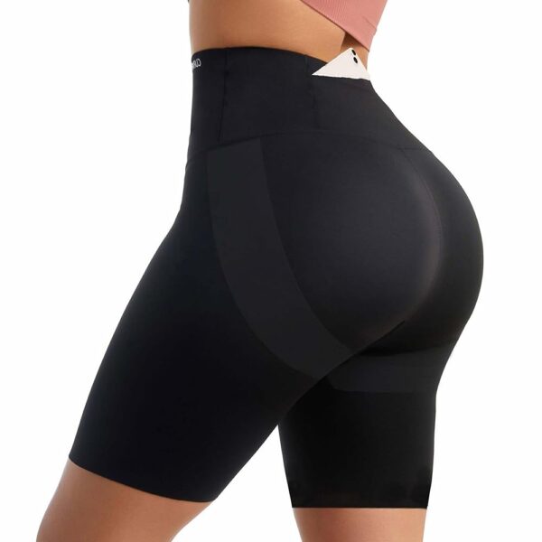 Workout Compression Short Leggings Under Dress Shorts with Pockets for Women Tummy Control Butt Lift Shapewear Biker Pants