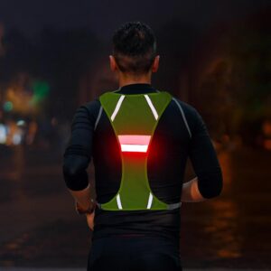 YFbrite New Designed Reflective LED Running Vest, USB Rechargeable Reflective Running Gear for Men, Women, LED Light Vest for Night Running